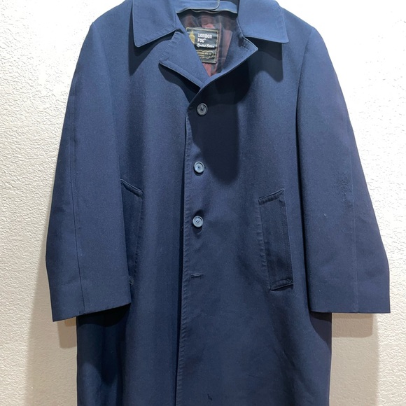 London Fog Vintage Navy Coat 42 Short | Classiccore Retro Minimalist Style - Picture 2 of 8